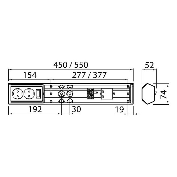 HANDY 5W/830/840 450MM M/STIKK 500lm 5 ÅR 40'T AIRAM