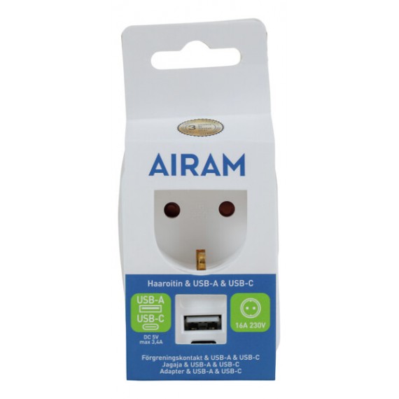 USB-ADAPTERI 1XUSB 1XUSB-C 9620088 AIRAM