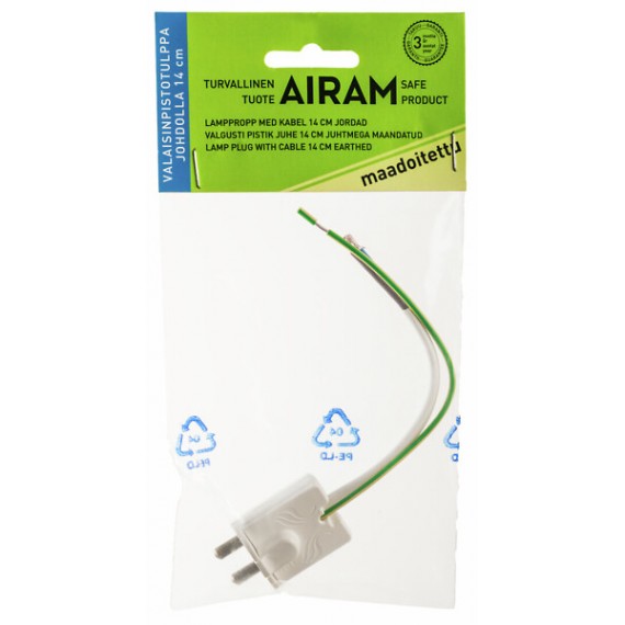 LAMP PLUG WITH CORD EARTHED 14CM AIRAM