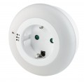 Ringformet nattlampe med valgfri lysfarge. 230v. For direktemontasje i stikk.