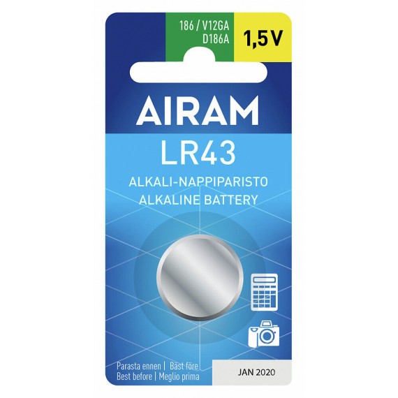 AIRAM ALKALINE LR43/186 1,5V 1/BL 8714003 AIRAM