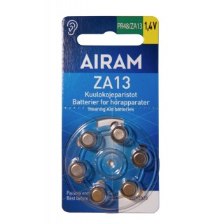 AIRAM ZA13 HEARING AID BATTERY 6/BL