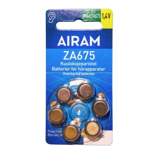 AIRAM ZA675 HEARING AID BAT. 6/BL