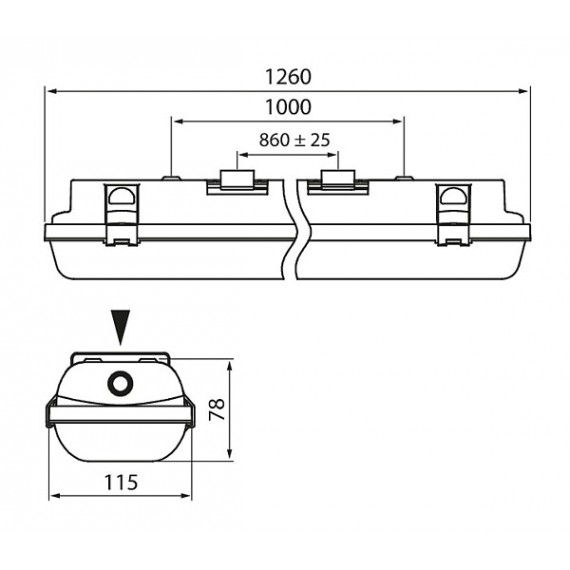 FRESA II LED 41W/840 GR 4800LM IP65 1260MM 4310604 AIRAM