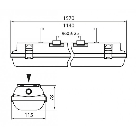 FRESA II LED 56W/840 GR 6000LM IP65  1570MM 4310605 AIRAM