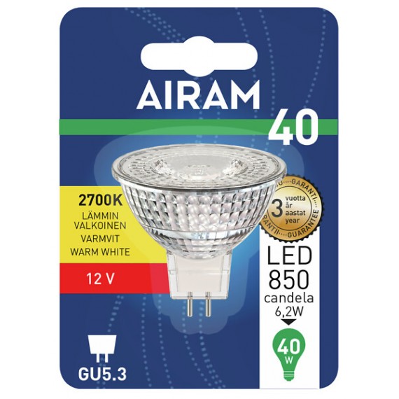 LED MR16 6,2W/827 520LM GU5,3 12V 36D 4713780 AIRAM