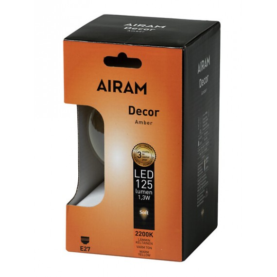 LED GLOBE AMBER G95 1,3W/822 125LM E27 4713713 AIRAM