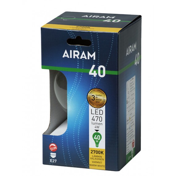 LED G95 4,0W/827/E27 FIL DIM, GLOBE 95MM 4713494 AIRAM