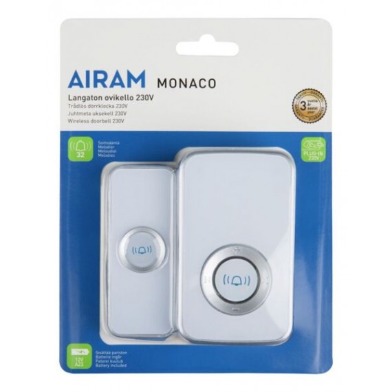 MONACO WIRELESS DOORBELL 230V AIRAM