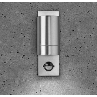 LUNA GU10 PIR WALL LIGHT - FIXED SINGLE, 316 STAINLESS STEEL