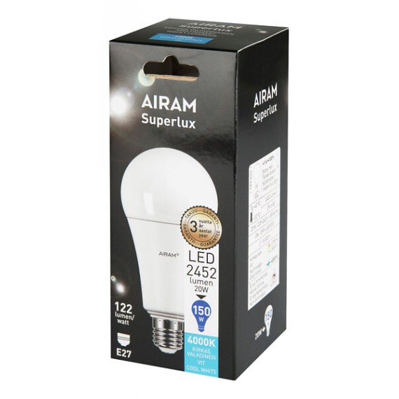 LED SUPERLUX 19W/840 2452LM E27 A67 OPAL 143MM AIRAM