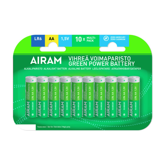 PENLIGHT- GREEN POWER BATTERY LR6 AA 10PK/BL/120 9471494 AIRAM