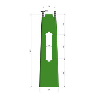 FUNDAMENT CC160 1 METER PULVERLAKKERT 6009 M20