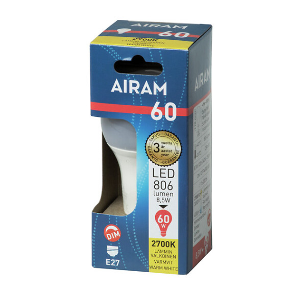 LED A60 7,3W/827 806LM E27 DIM OPAL AIRAM