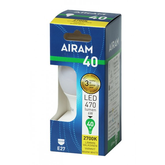 LED NORMAL A60 4,9W/827 470LM E27 OPAL 15'T 4713459 AIRAM