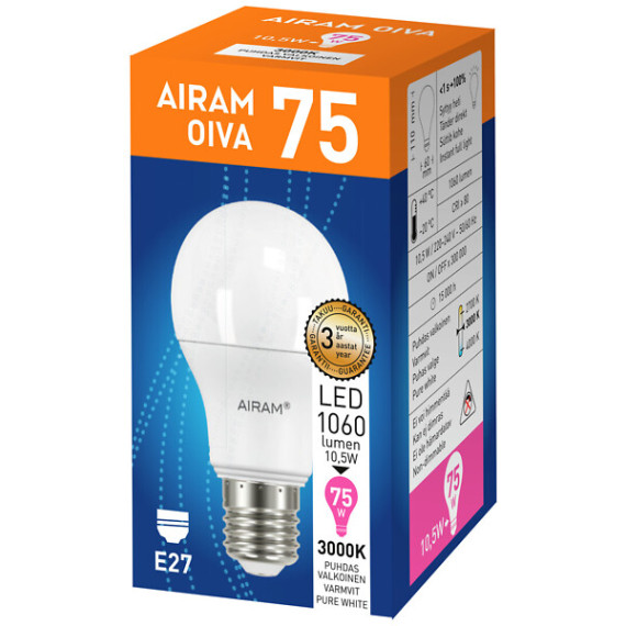 LED A60 10,5W/830 1060LM E27 OIVA OPAL AIRAM