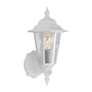 RETRO LANTERN WHITE WITH PIR (LAMP NOT INCLUDED)