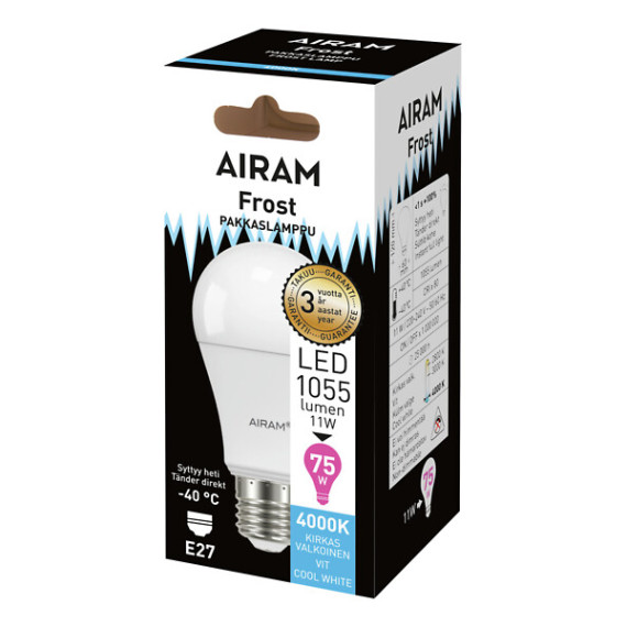 LED A60 10,5W/840 1055LM E27 FROST OP AIRAM