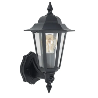 RETRO LANTERN BLACK WITH PIR (LAMP NOT INCLUDED)