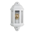 RETRO HALF LANTERN WHITE WITH PIR (LAMP NOT INCLUDED)