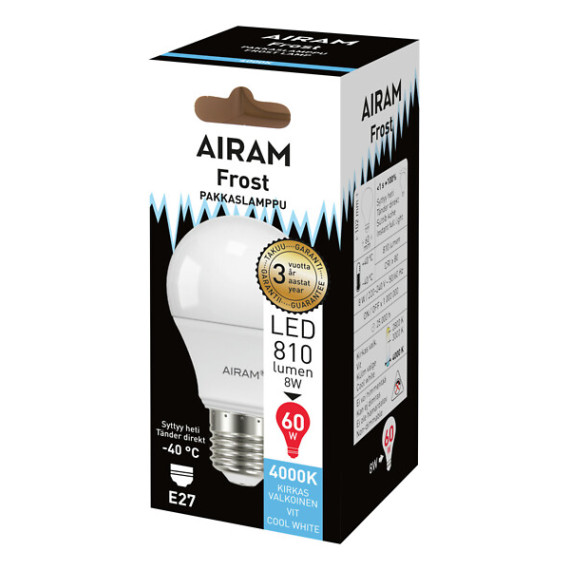 LED A60 8,5W/840 810LM E27 FROST OP AIRAM