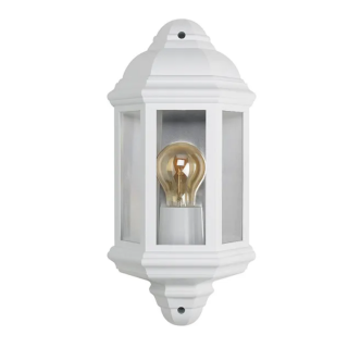 RETRO HALF LANTERN WHITE (LAMP NOT INCLUDED)