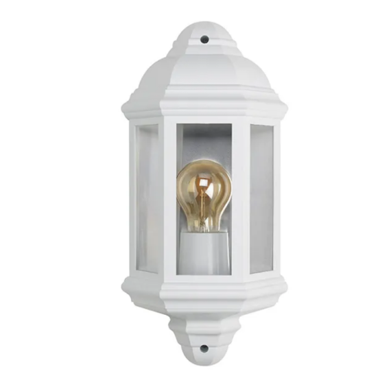 RETRO HALF LANTERN WHITE (LAMP NOT INCLUDED)