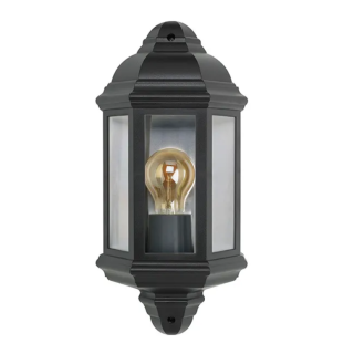 RETRO HALF LANTERN BLACK (LAMP NOT INCLUDED)