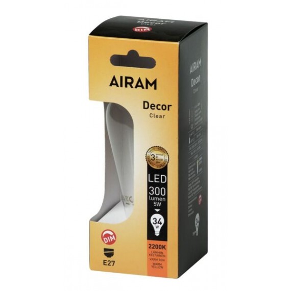 LED FILAMENT EDISON 3,0W/822 300LM E27 DIM E58 4713735 AIRAM