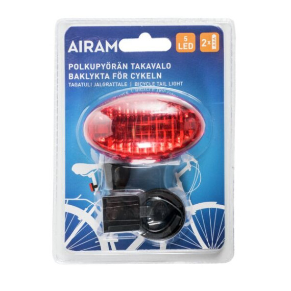 BIKE REAR LIGHT 5 LEDS RED AIRAM