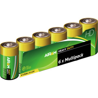 HEAVY DUTY BATTERY R20 D 1,5V 6PCS AIRAM