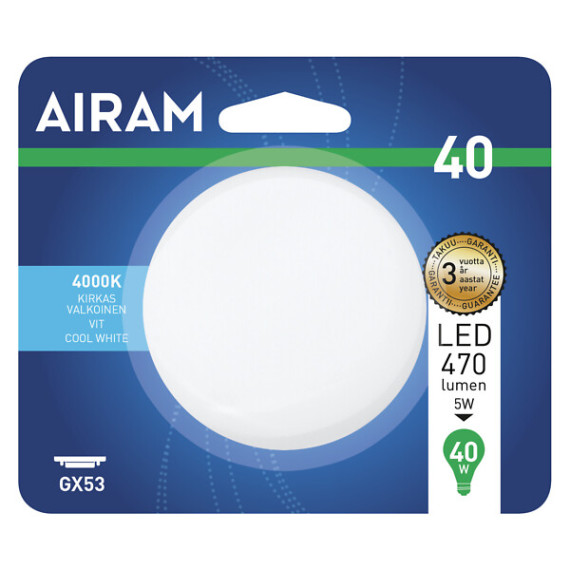 LED KM75 840 470LM GX53 OPAL AIRAM