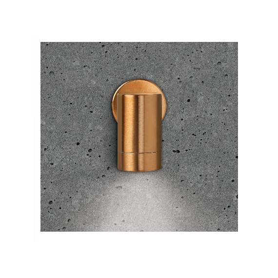 LUNA GU10 WALL LIGHT - FIXED SINGLE, COPPER, IP65