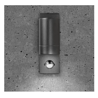 LUNA GU10 PIR WALL LIGHT - FIXED SINGLE, BLACK, IP44