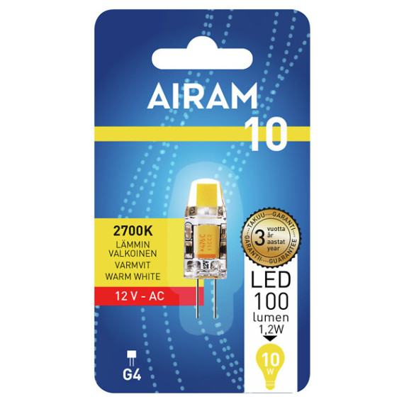 LED PO 1,2W/827 100LM G4 12V 15't 4711497 AIRAM