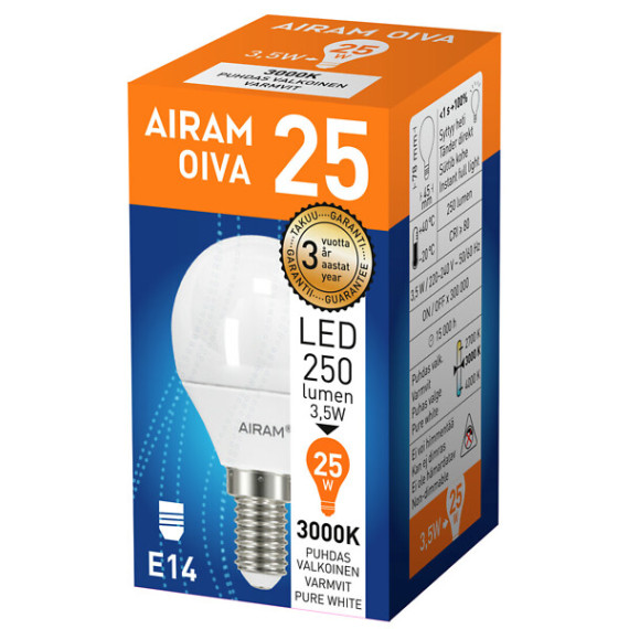 LED ILLUM 3,0W/830 250LM E14 OIVA OP P45 4711482 AIRAM