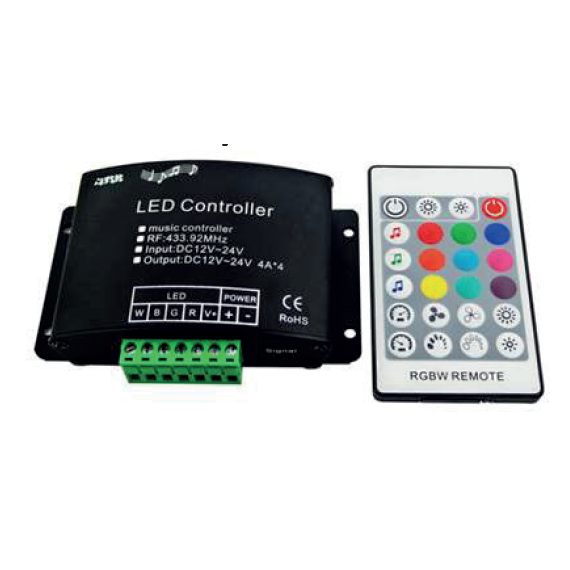 LED MUSIC CONTROLLER RGBW 12-24V 4A +RF CNTRL