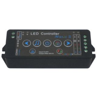 LED RGBW STRIP CONTROLLER MUSIC-3 4CH 12-24V + RF CONTROLL