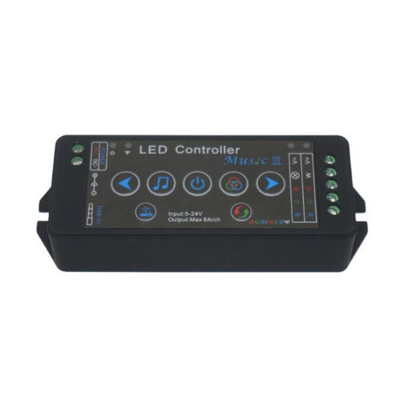 LED RGBW STRIP CONTROLLER MUSIC-3 4CH 12-24V + RF CONTROLL