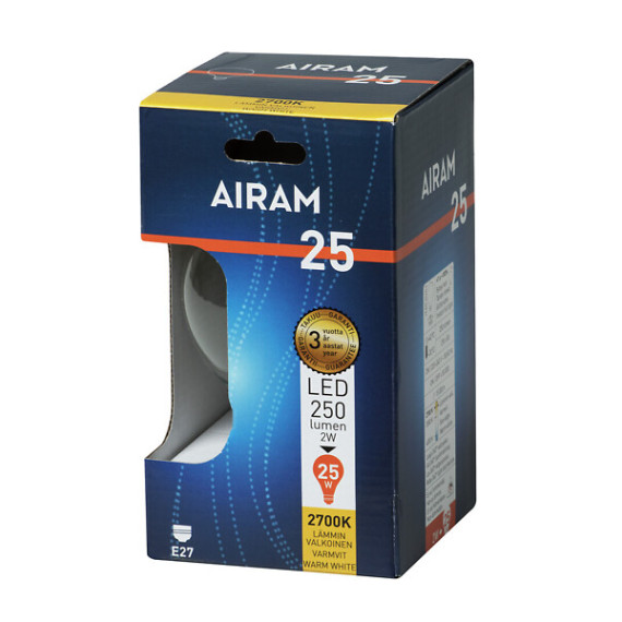 LED G95 827 250LM E27 FIL, GLOBE 95MM AIRAM