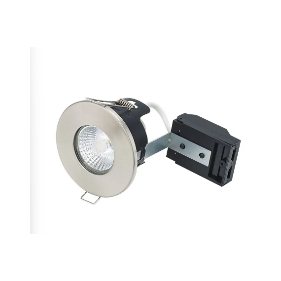 FIRE RATED MV/LV SHOWERLIGHT GU10 - SATIN NICKEL