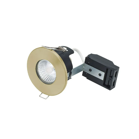 FIRE RATED MV/LV SHOWERLIGHT GU10 - BRASS