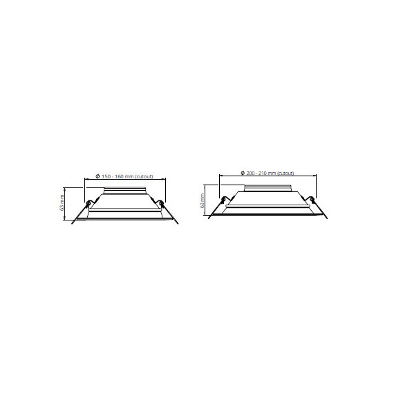 LED DOWNLIGHT 18W/840 1850LM 50'T HØ150MM IP44 93109217 TU