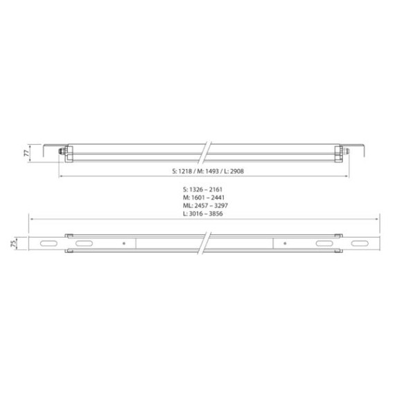 RAMI S OPR4 52W/840 WH 6750LM 1161X77X75MM 50'T AIRAM