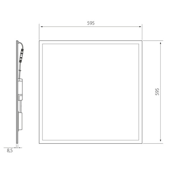 LED PANEL PLATA 34W/840 600X600 3600lm UGR19 MCA3 DALI2 5ÅR AIRAM