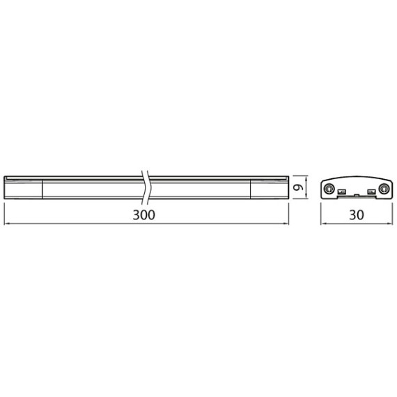 LINEAR 300 IP21 5W/830 400LM 300X30X9MM 40'T 5Y AIRAM