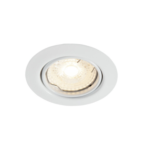 DOWNLIGHT LUCCA GU10 IP23 WHITE TILT, +/- 28° TRIAC FRONT Ø90