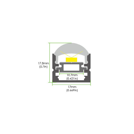 ALUPROFIL LEDSTRIPE MULTIDEGREE 10-90° 2 METER LW-MD HVIT GO