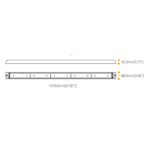 LEDMAX MULTI 60-120W/840 90° IP23 19000lm LIFUD 100't L80B50 IK08 IP23 PMMA HVIT 1470MMGOLDEN