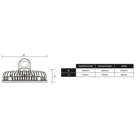 ILLUMINA MUTO LED 100W/840 11000lm HIGH BAY - 120° 30'T LED BELL